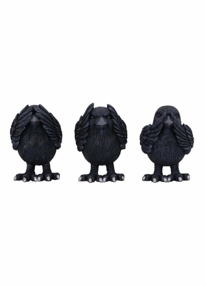 Nemesis Now Three Wise Ravens Figurines 3 Nemesis Now Three Wise Ravens Figurines