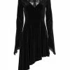 Punk Rave Alaia Velvet & Lace Asymmetric Gothic Dress -Nemesis Now Shop punk rave alaia velvet lace asymmetric gothic dress p32121 60582 image