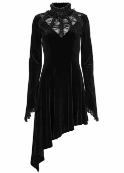 Punk Rave Alaia Velvet & Lace Asymmetric Gothic Dress