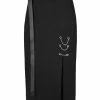 Punk Rave Dark Minimalist Chain Slit Skirt