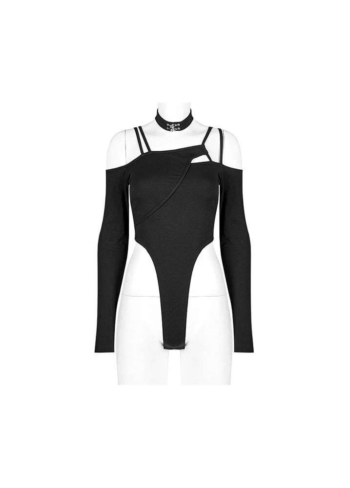 Punk Rave Dark Spice Asymmetric Cut-Out Long Sleeve Bodysuit 3 Punk Rave Dark Spice Asymmetric Cut-Out Long Sleeve Bodysuit