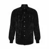 Punk Rave Dark Velvet Button-Down Shirt