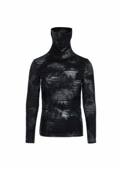 Punk Rave Goth One-Piece Masked Long Sleeved T-Shirt