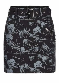 Punk Rave Goth Skull Mini Skirt
