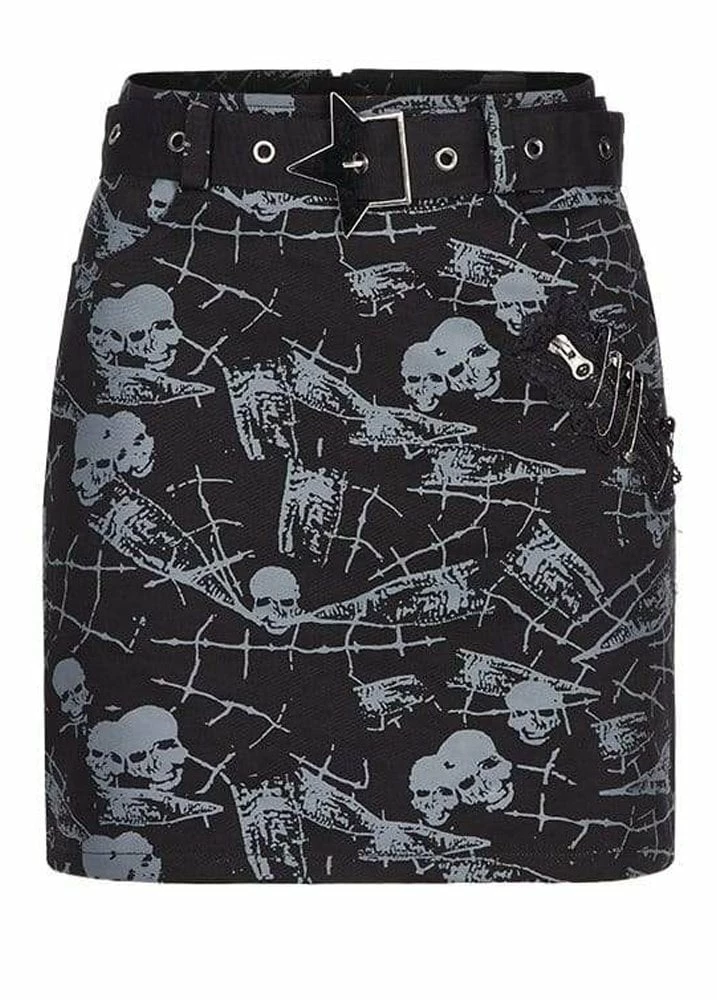 Punk Rave Goth Skull Mini Skirt 3 Punk Rave Goth Skull Mini Skirt