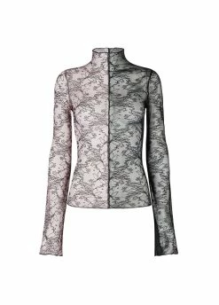 Punk Rave Gothic Lace Spliced Mesh Top