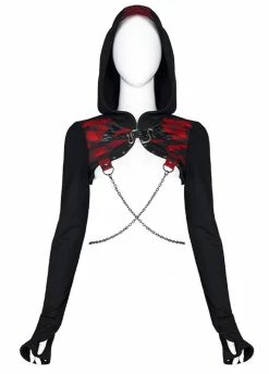 Punk Rave Grunge Dye Chain Link Hoodie