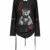 Punk Rave Lolita V-Neck Drawstring Top -Nemesis Now Shop punk rave lolita v neck drawstring top p32489 62769 image