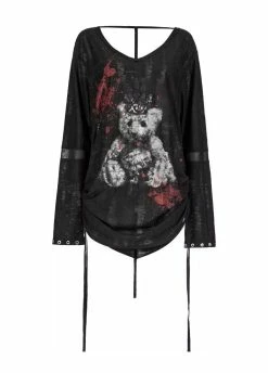 Punk Rave Lolita V-Neck Drawstring Top