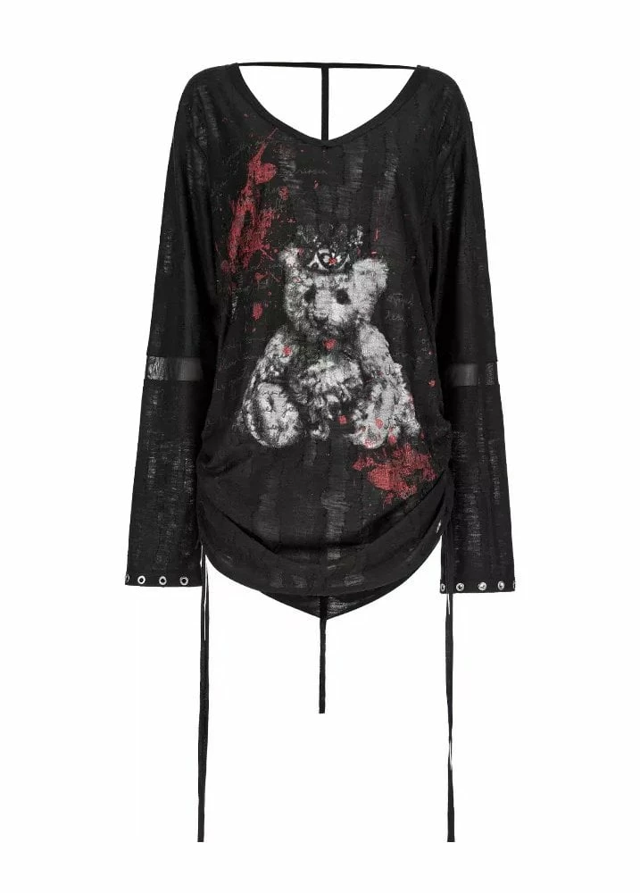 Punk Rave Lolita V-Neck Drawstring Top 3 Punk Rave Lolita V-Neck Drawstring Top