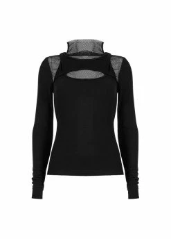 Punk Rave Mesh Insert Long Sleeved Top