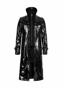 Punk Rave Patent Leather Trench Coat