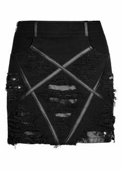 Punk Rave Pentagram Mini Skirt