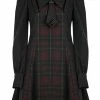 Punk Rave Plaid Sailor Collar Dress -Nemesis Now Shop punk rave plaid sailor collar dress p32496 62817 image