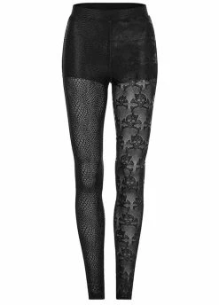 Punk Rave Skull & Snakeskin Mesh Leggings