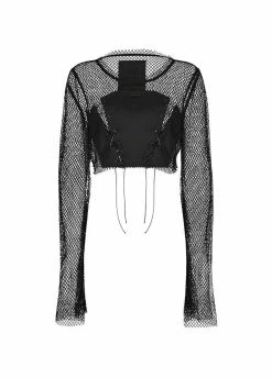 Punk Rave Stitched Panel Mesh Top
