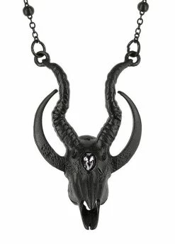 Restyle 3D Black Crescent Skull Pendant