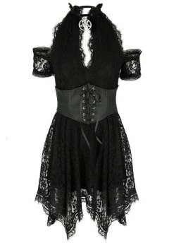 Restyle Asymmetric Lace Corset Dress