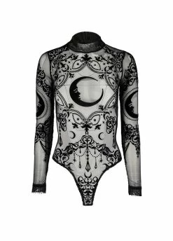 Restyle Gothic Crescent Mesh Bodysuit