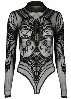 Restyle Jewel Bat Mesh Bodysuit