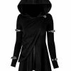 Restyle Long Asymmetric Black Hecate Draped Hoodie