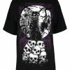 Restyle Morbid Cat Oversized Gothic T-Shirt
